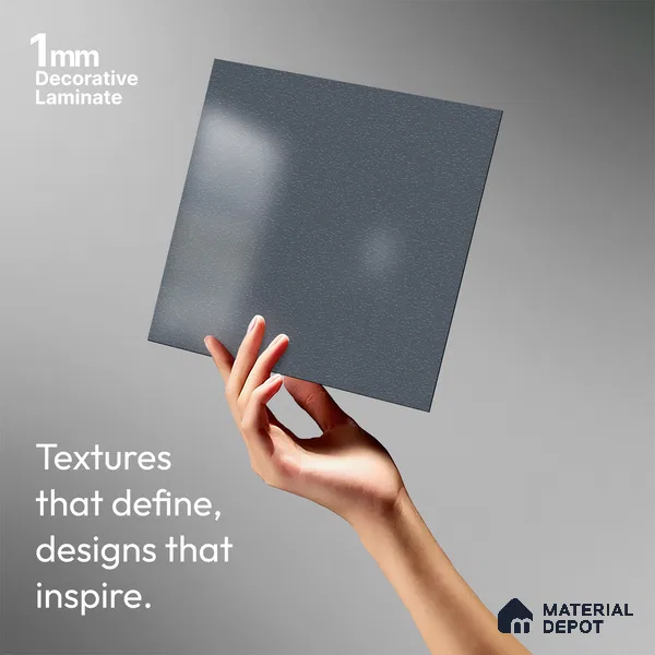 Textured Solid Look LM 02944 Metallic Blue 8 ft x 4 ft Textura Finish Decorative Laminate - 1 mm | Suitable for TV Unit, Wardrobe, Kitchen Cabinets
