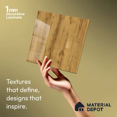 Wooden Look LM 02961 Penut Pine 8 ft x 4 ft High Gloss Finish Decorative Laminate - 1 mm | Suitable for TV Unit, Wardrobe, Kitchen Cabinets