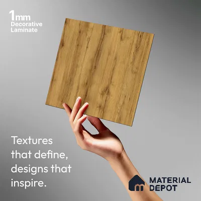 Wooden Look LM 02990 Peanut Pine 8 ft x 4 ft Suede Finish Decorative Laminate - 1 mm | Suitable for TV Unit, Wardrobe, Kitchen Cabinets