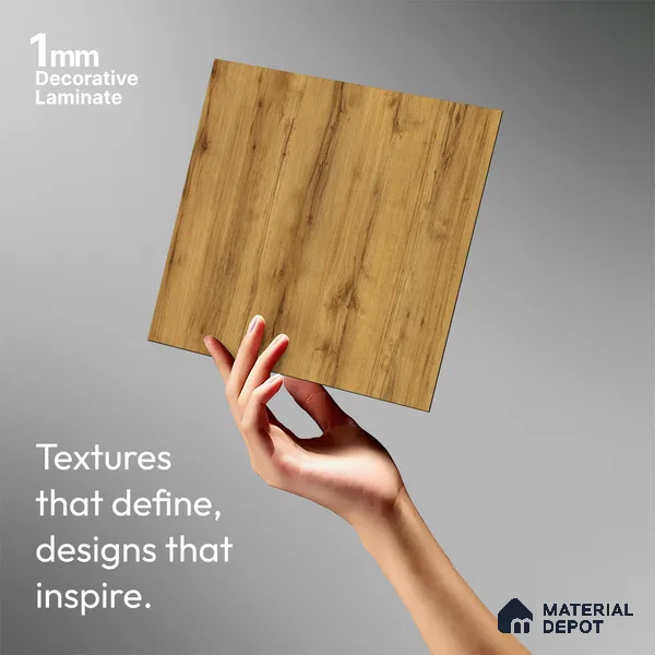 Wooden Look LM 02990 Peanut Pine 8 ft x 4 ft Suede Finish Decorative Laminate - 1 mm | Suitable for TV Unit, Wardrobe, Kitchen Cabinets
