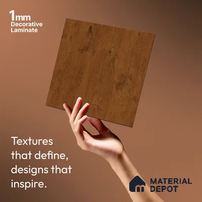 Wooden Look LM 02995 Natural Red Fern 8 ft x 4 ft Suede Finish Decorative Laminate - 1 mm | Suitable for TV Unit, Wardrobe, Kitchen Cabinets