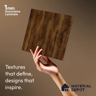 Wooden Look LM 02998 Kenya Wooden 8 ft x 4 ft Suede Finish Decorative Laminate - 1 mm | Suitable for TV Unit, Wardrobe, Kitchen Cabinets