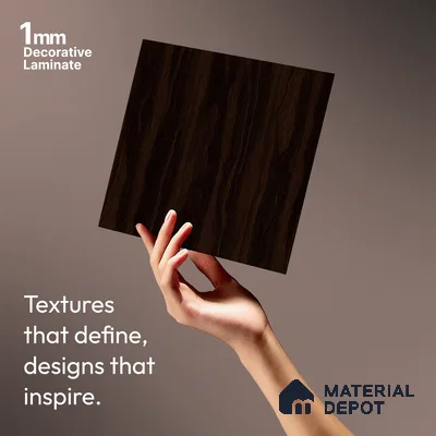 Wooden Look LM 03011 Fume Walnut 8 ft x 4 ft Suede Finish Decorative Laminate - 1 mm | Suitable for TV Unit, Wardrobe, Kitchen Cabinets