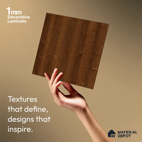 Wooden Look LM 03015 Rusted Maple 8 ft x 4 ft Suede Finish Decorative Laminate - 1 mm | Suitable for TV Unit, Wardrobe, Kitchen Cabinets