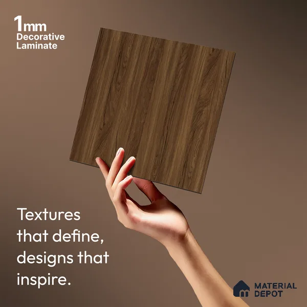 Wooden Look LM 03018 Manchurian Walnut 8 ft x 4 ft Suede Finish Decorative Laminate - 1 mm | Suitable for TV Unit, Wardrobe, Kitchen Cabinets