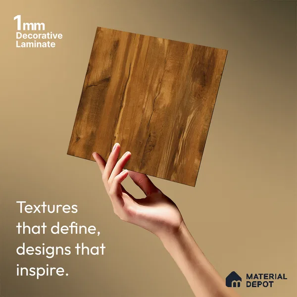 Wooden Look LM 03019 Boston Russet 8 ft x 4 ft Suede Finish Decorative Laminate - 1 mm | Suitable for TV Unit, Wardrobe, Kitchen Cabinets