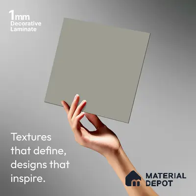 Grey Solid Colors Look LM 03022 Light Grey 8 ft x 4 ft Zero Soft Matt Finish Decorative Laminate - 1 mm | Suitable for Living Room, Kitchen, Office