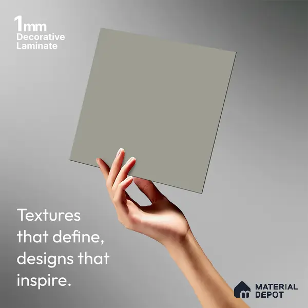 Grey Solid Colors Look LM 03022 Light Grey 8 ft x 4 ft Zero Soft Matt Finish Decorative Laminate - 1 mm | Suitable for Living Room, Kitchen, Office