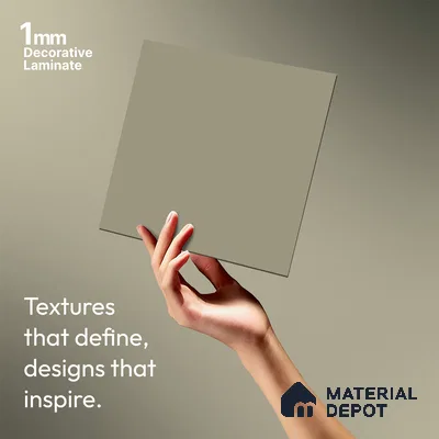 Warm Grey Solid Colors Look LM 03025 Linen Hex 8 ft x 4 ft Zero Soft Matt Finish Decorative Laminate - 1 mm | Suitable for Living Room, Kitchen, Office