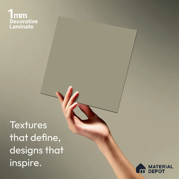 Warm Grey Solid Colors Look LM 03025 Linen Hex 8 ft x 4 ft Zero Soft Matt Finish Decorative Laminate - 1 mm | Suitable for Living Room, Kitchen, Office