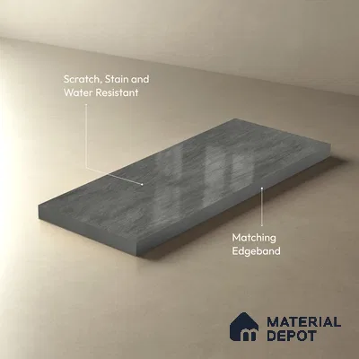 Stone Look LM 01702 Glossy Carrara 8 ft x 4 ft High Gloss Finish Decorative Laminate - 1 mm | Suitable for TV Unit, Wardrobe, Kitchen Cabinets