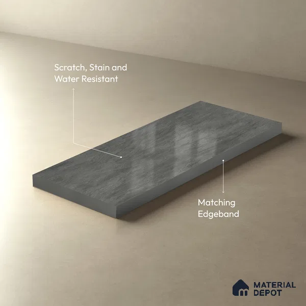Stone Look LM 01702 Glossy Carrara 8 ft x 4 ft High Gloss Finish Decorative Laminate - 1 mm | Suitable for TV Unit, Wardrobe, Kitchen Cabinets