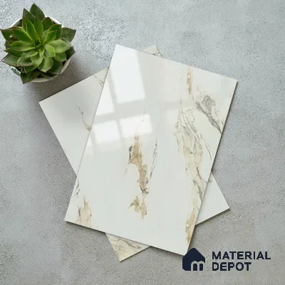 Marble Look LM 01703 Creamy Venetino 8 ft x 4 ft High Gloss Finish Decorative Laminate - 1 mm | Suitable for TV Unit, Wardrobe, Kitchen Cabinets