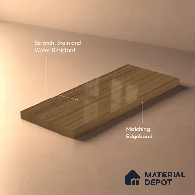 Wooden Look LM 01710 Malaysian Meranti 8 ft x 4 ft High Gloss Finish Decorative Laminate - 1 mm | Suitable for TV Unit, Wardrobe, Kitchen Cabinets