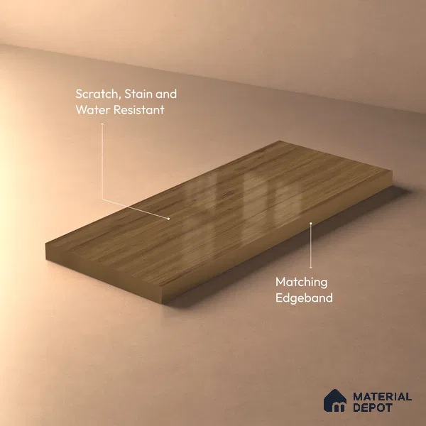 Wooden Look LM 01710 Malaysian Meranti 8 ft x 4 ft High Gloss Finish Decorative Laminate - 1 mm | Suitable for TV Unit, Wardrobe, Kitchen Cabinets