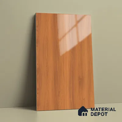 Wooden Look LM 15571 Varnished Bois 8 ft x 4 ft High Gloss Finish Decorative Laminate - 1 mm | Suitable for TV Unit, Wardrobe, Kitchen Cabinets