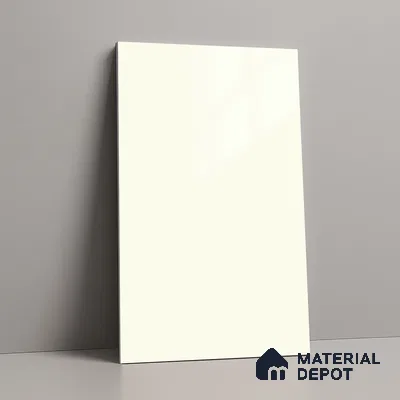 Solid Colors Look LM 01721 Off White 8 ft x 4 ft High Gloss Finish Decorative Laminate - 1 mm | Suitable for Living Room, Kitchen, Office