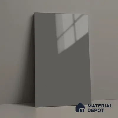 Solid Colors Look LM 01734 Storm Grey 8 ft x 4 ft High Gloss Finish Decorative Laminate - 1 mm | Suitable for Living Room, Kitchen, Office