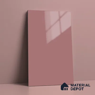 Solid Colors Look LM 01731 Rose Wood Rosewood Pink 8 ft x 4 ft High Gloss Finish Decorative Laminate - 1 mm | Suitable for Living Room, Kitchen, Office