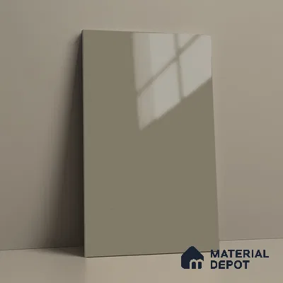 Solid Colors Look LM 01727 Chrome Grey 8 ft x 4 ft High Gloss Finish Decorative Laminate - 1 mm | Suitable for Living Room, Kitchen, Office