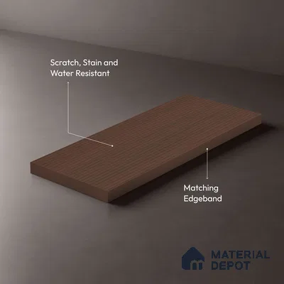 Wooden Fluted Look LM 01258 Redian 8 ft x 4 ft Bamboo Channel Finish Decorative Laminate - 1 mm | Suitable for TV Unit, Wardrobe, Kitchen Cabinets