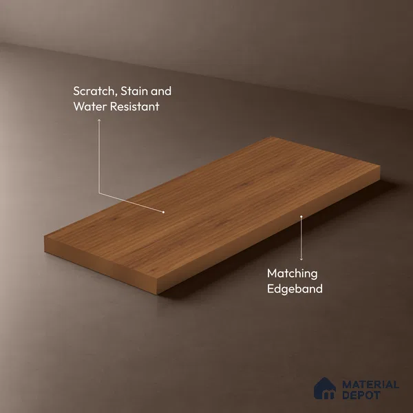 Wooden Fluted Look LM 01260 Cyprus 8 ft x 4 ft Bamboo Channel Finish Decorative Laminate - 1 mm | Suitable for TV Unit, Wardrobe, Kitchen Cabinets