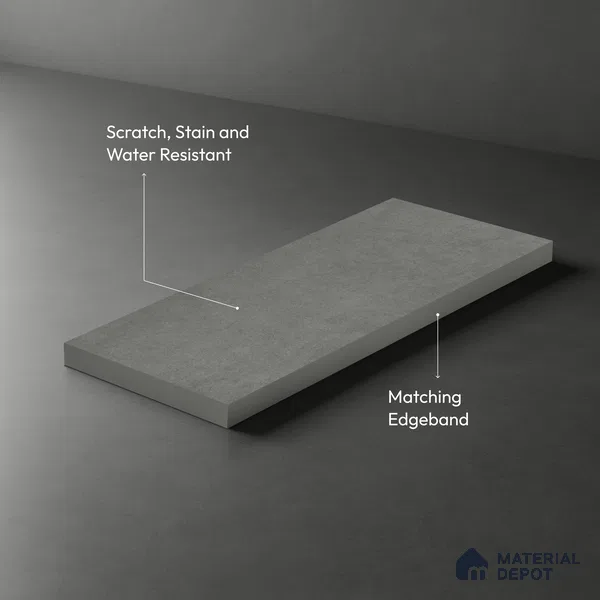 Stone Look LM 01268 Concrete Grey 8 ft x 4 ft Sand Stone Finish Decorative Laminate - 1 mm | Suitable for TV Unit, Wardrobe, Kitchen Cabinets