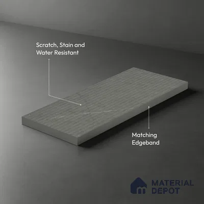 Grey Marble Look LM 02790 Cementro Dark 8 ft x 4 ft Flute Finish Decorative Laminate - 1 mm | Suitable for TV Unit, Wardrobe, Kitchen Cabinets