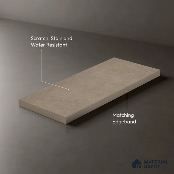 Grey Marble Look LM 02815 Concrete Ivory 8 ft x 4 ft Sand Stone Finish Decorative Laminate - 1 mm | Suitable for TV Unit, Wardrobe, Kitchen Cabinets
