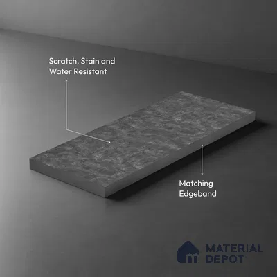 Grey Marble Look LM 02820 Sure Silver 8 ft x 4 ft Fine Sand Stone Finish Decorative Laminate - 1 mm | Suitable for TV Unit, Wardrobe, Kitchen Cabinets