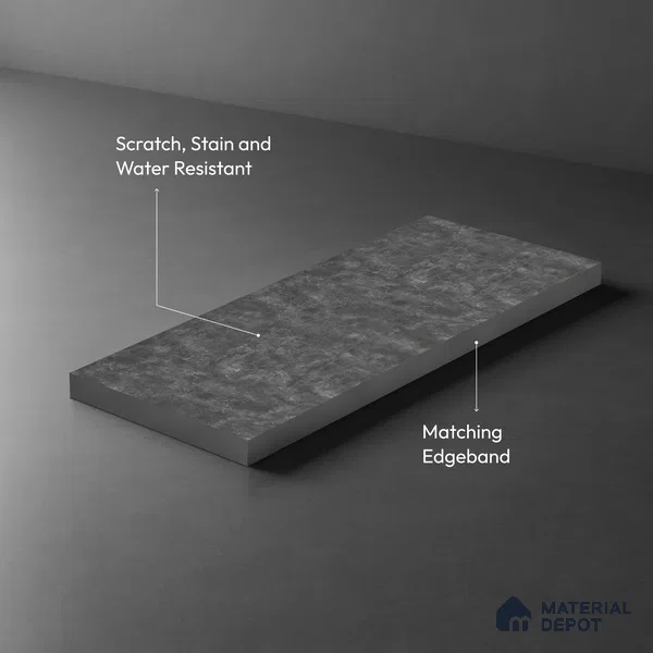Grey Marble Look LM 02820 Sure Silver 8 ft x 4 ft Fine Sand Stone Finish Decorative Laminate - 1 mm | Suitable for TV Unit, Wardrobe, Kitchen Cabinets