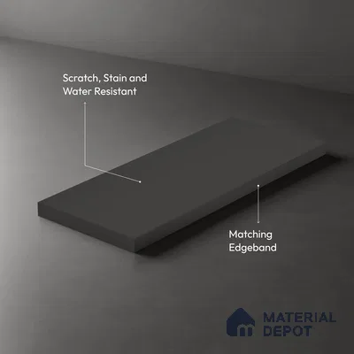 Textured Solid Look LM 02828 Dark Grey 8 ft x 4 ft Stone Finish Decorative Laminate - 1 mm | Suitable for TV Unit, Wardrobe, Kitchen Cabinets