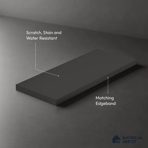 Textured Solid Look LM 02828 Dark Grey 8 ft x 4 ft Stone Finish Decorative Laminate - 1 mm | Suitable for TV Unit, Wardrobe, Kitchen Cabinets