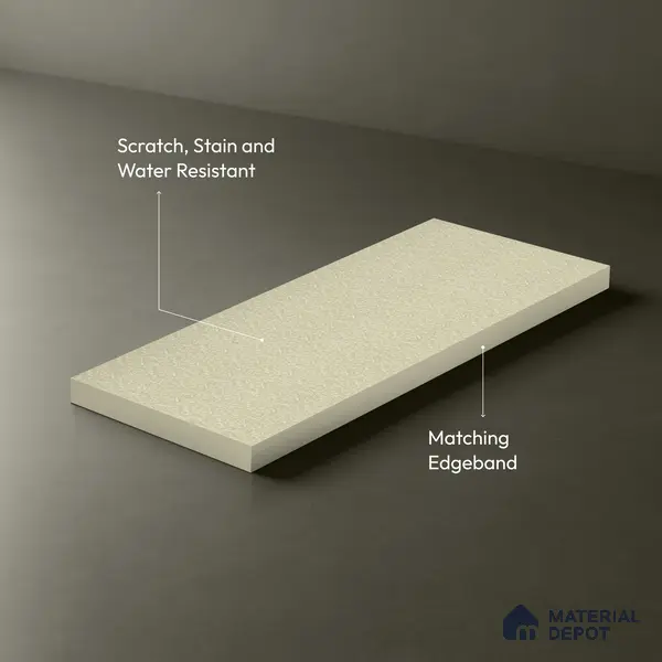 Beige Terrazzo Look LM 02832 Floral Fusion 8 ft x 4 ft Capella Finish Decorative Laminate - 1 mm | Suitable for TV Unit, Wardrobe, Kitchen Cabinets