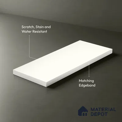 Textured Solid Look LM 02834 Egg White 8 ft x 4 ft Capella Finish Decorative Laminate - 1 mm | Suitable for TV Unit, Wardrobe, Kitchen Cabinets