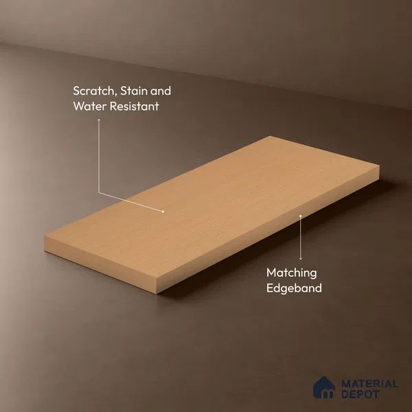 Wooden Look LM 02839 Burma Teak Yellow 8 ft x 4 ft Rugged Soft Oak Finish Decorative Laminate - 1 mm | Suitable for TV Unit, Wardrobe, Kitchen Cabinets