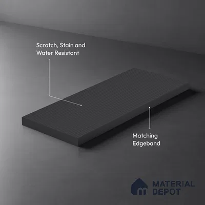 Steel Grey Fluted Solid Color Look LM 02841 Steel 8 ft x 4 ft Bamboo Channel Finish Decorative Laminate - 1 mm | Suitable for TV Unit, Wardrobe, Kitchen Cabinets