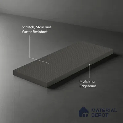 Dark Charcoal Grey Fluted Solid Color Look LM 02844 Dark 8 ft x 4 ft Bamboo Channel Finish Decorative Laminate - 1 mm | Suitable for TV Unit, Wardrobe, Kitchen Cabinets
