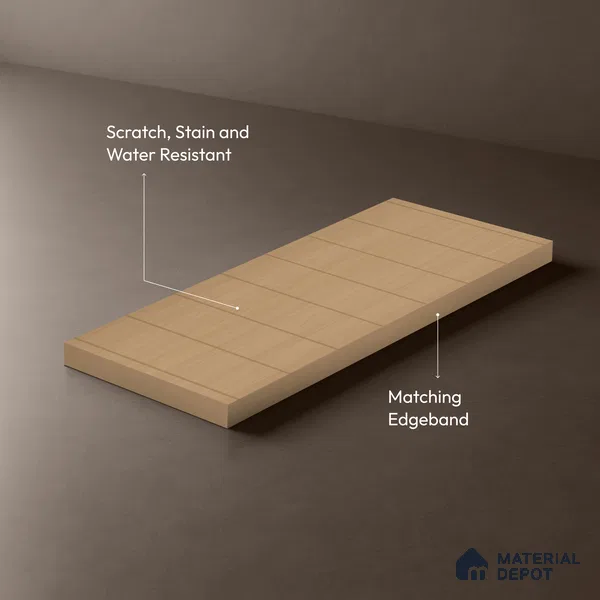Wooden Look LM 02857 Drum Stick 8 ft x 4 ft Zontal Line Finish Decorative Laminate - 1 mm | Suitable for TV Unit, Wardrobe, Kitchen Cabinets