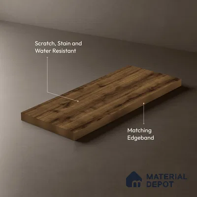 Wooden Look LM 02869 Swiss Wooden Dark 8 ft x 4 ft Zero Soft Oak Finish Decorative Laminate - 1 mm | Suitable for TV Unit, Wardrobe, Kitchen Cabinets