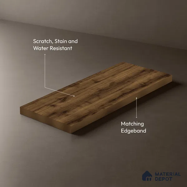 Wooden Look LM 02869 Swiss Wooden Dark 8 ft x 4 ft Zero Soft Oak Finish Decorative Laminate - 1 mm | Suitable for TV Unit, Wardrobe, Kitchen Cabinets