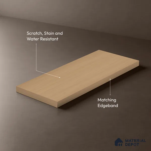 Wooden Look LM 02877 Drum Stick 8 ft x 4 ft Zero Soft Wooden Finish Decorative Laminate - 1 mm | Suitable for TV Unit, Wardrobe, Kitchen Cabinets