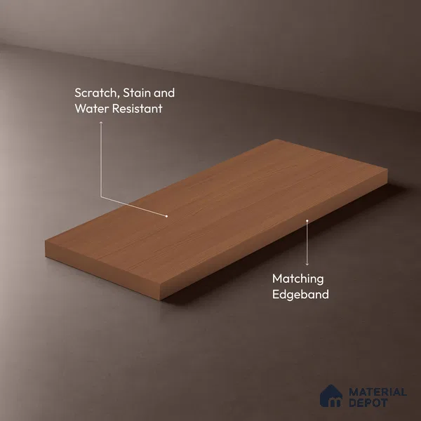 Wooden Look LM 02881 Carapa 8 ft x 4 ft Zero Soft Oak Finish Decorative Laminate - 1 mm | Suitable for TV Unit, Wardrobe, Kitchen Cabinets