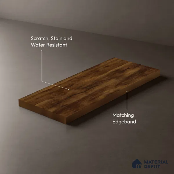 Wooden Look LM 02885 Kenya Wooden 8 ft x 4 ft Zontal Line Finish Decorative Laminate - 1 mm | Suitable for TV Unit, Wardrobe, Kitchen Cabinets