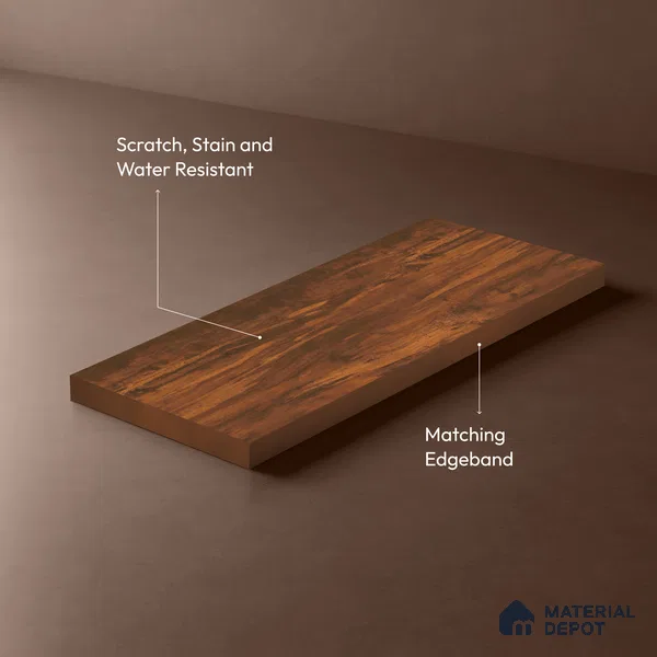 Wooden Look LM 02886 Bronze Musk 8 ft x 4 ft Phoenix Finish Decorative Laminate - 1 mm | Suitable for TV Unit, Wardrobe, Kitchen Cabinets