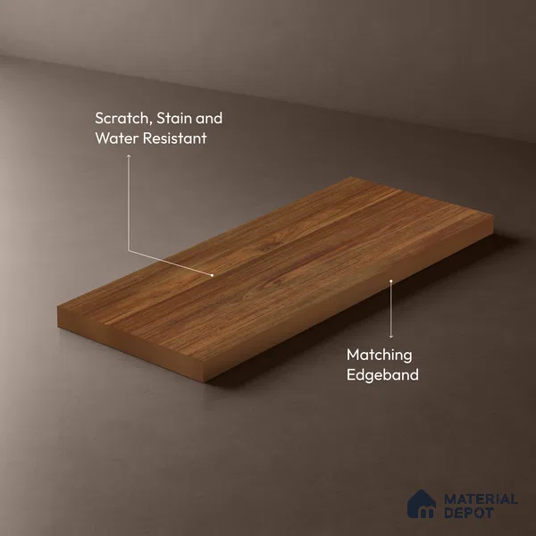 Wooden Look LM 02887 Balsa Red 8 ft x 4 ft Phoenix Finish Decorative Laminate - 1 mm | Suitable for TV Unit, Wardrobe, Kitchen Cabinets