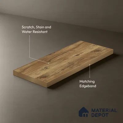 Wooden Look LM 02891 Light Natural Oak 8 ft x 4 ft Metallic Finish Decorative Laminate - 1 mm | Suitable for TV Unit, Wardrobe, Kitchen Cabinets