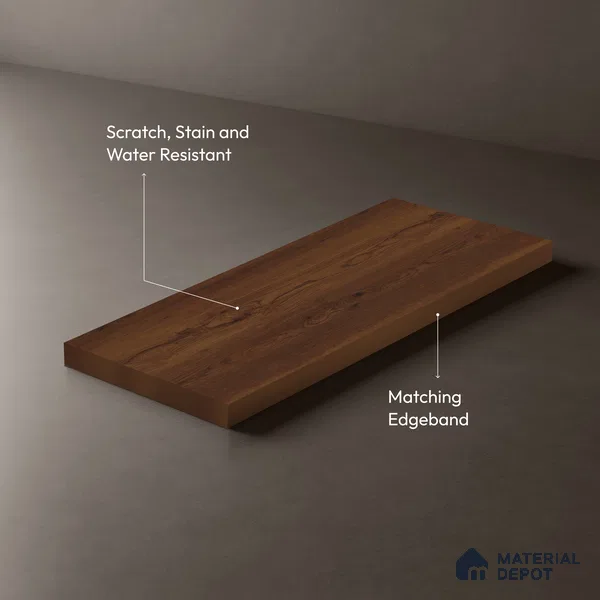 Wooden Look LM 02894 Wood Crush 8 ft x 4 ft Hydra Bark Finish Decorative Laminate - 1 mm | Suitable for TV Unit, Wardrobe, Kitchen Cabinets
