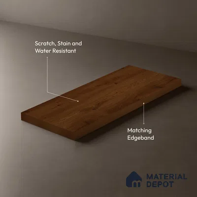 Wooden Look LM 02895 RedWooden 8 ft x 4 ft Hydra Bark Finish Decorative Laminate - 1 mm | Suitable for TV Unit, Wardrobe, Kitchen Cabinets