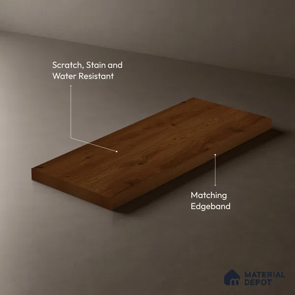 Wooden Look LM 02895 RedWooden 8 ft x 4 ft Hydra Bark Finish Decorative Laminate - 1 mm | Suitable for TV Unit, Wardrobe, Kitchen Cabinets